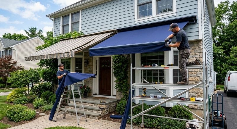 Fabric Awning Installation in Marin County, CA